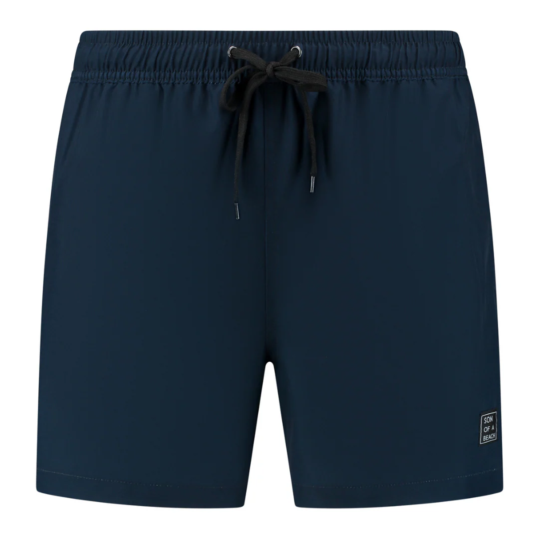 Son of a Beach Solid, Donker blauw, Jongens zwembroek