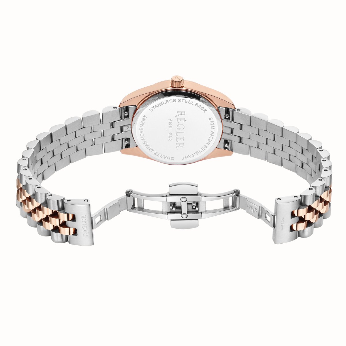 Régler Infinité Staal Tweekleurig Zilver\Roségoud - Parel - Afbeelding 2
