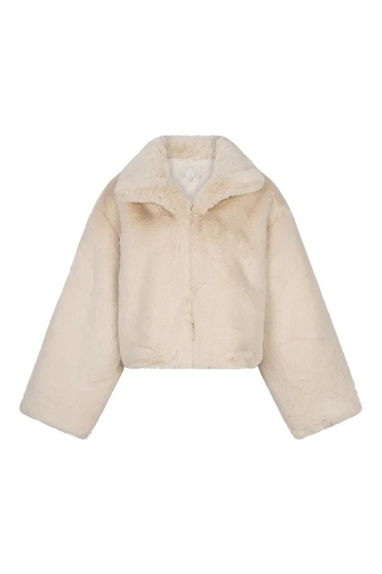 The Lola Club  Bobbie Faux Fur Jacket | Oatmilk - Afbeelding 6