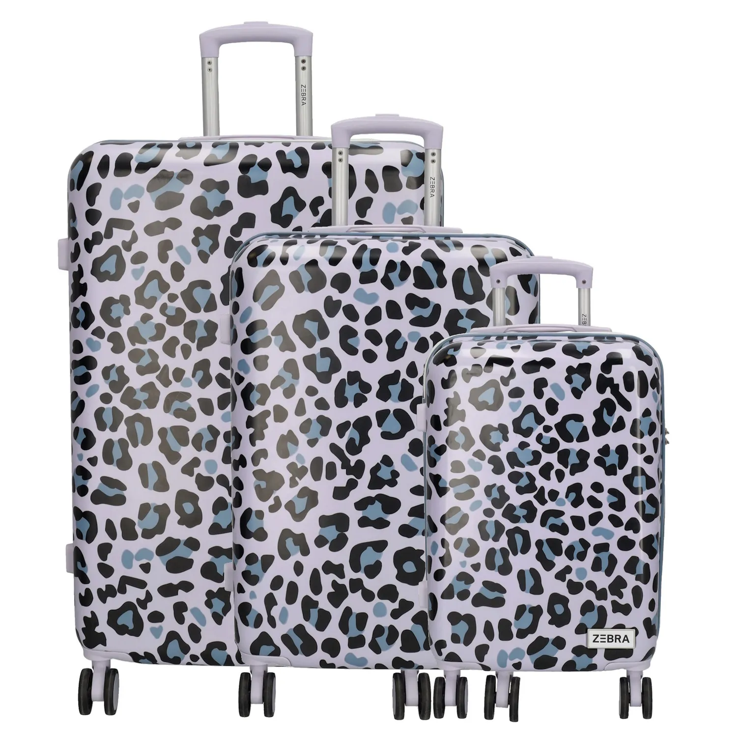 Zebra Koffers Panterprint Paars Set 