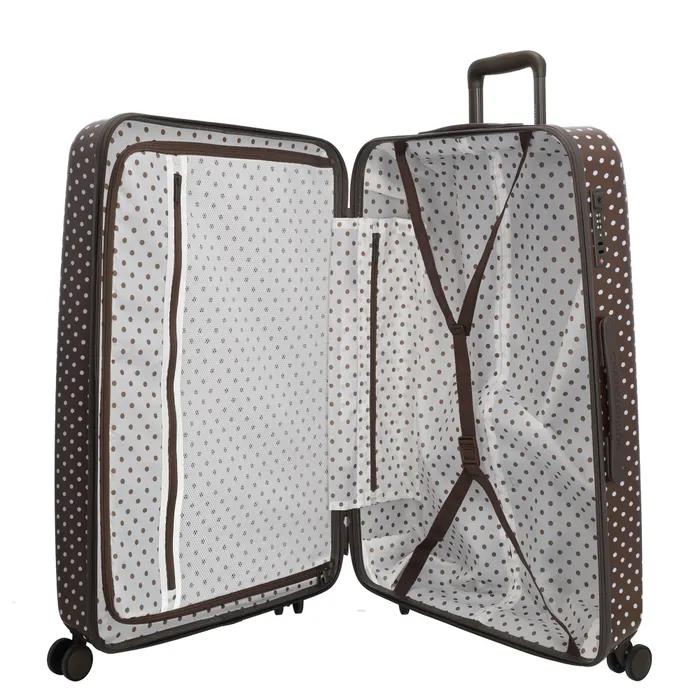 Charm London Capetown Koffer Stippen Bruin/Wit - Afbeelding 3