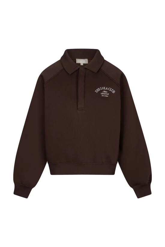 The Lola Club  Ebony Polo Sweater | Espresso - Afbeelding 5
