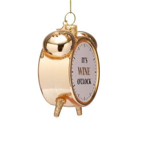 Vondels Ornament glass shiny gold wine o'clock alarm - Afbeelding 2