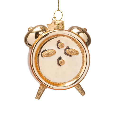 Vondels Ornament glass shiny gold wine o'clock alarm - Afbeelding 3