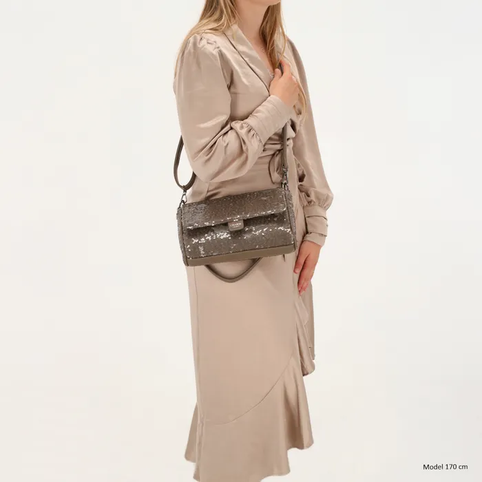 Charm London Las Vegas Schoudertas Taupe - Afbeelding 2