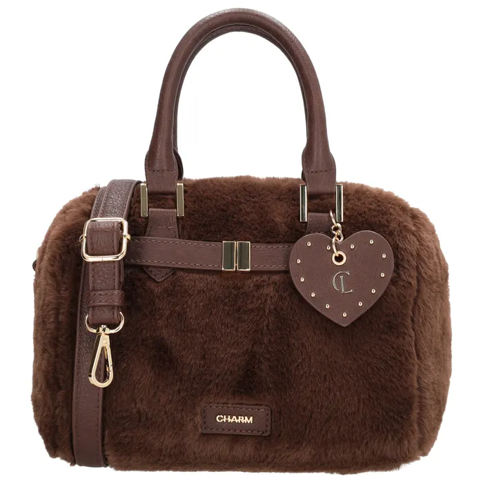Charm London Stockholm Handtas Faux Fur Donkerbruin - Afbeelding 3