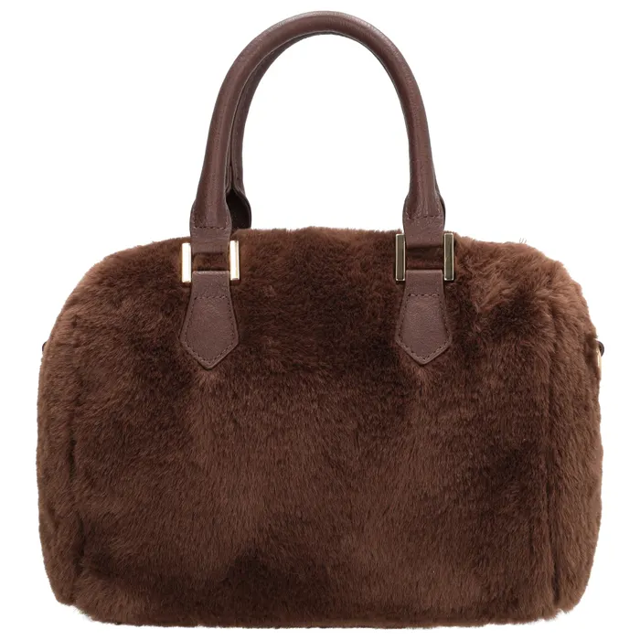 Charm London Stockholm Handtas Faux Fur Donkerbruin - Afbeelding 4