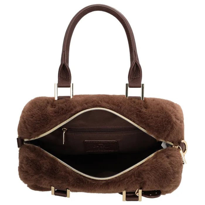 Charm London Stockholm Handtas Faux Fur Donkerbruin - Afbeelding 5