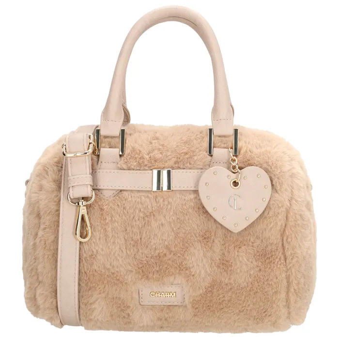 Charm London Stockholm Handtas Faux Fur Beige - Afbeelding 3