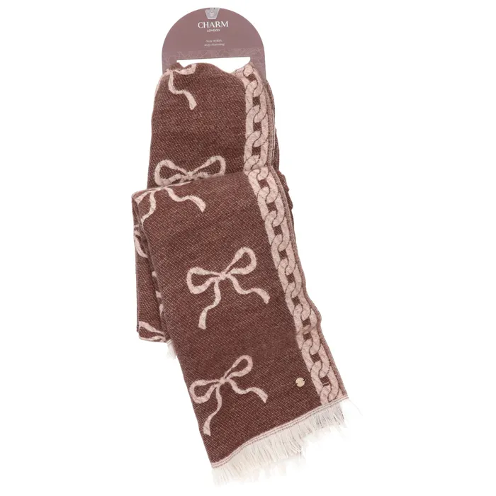 Charm London Winter Must-Haves Sjaal Onesize Strik Bordeaux - Afbeelding 2