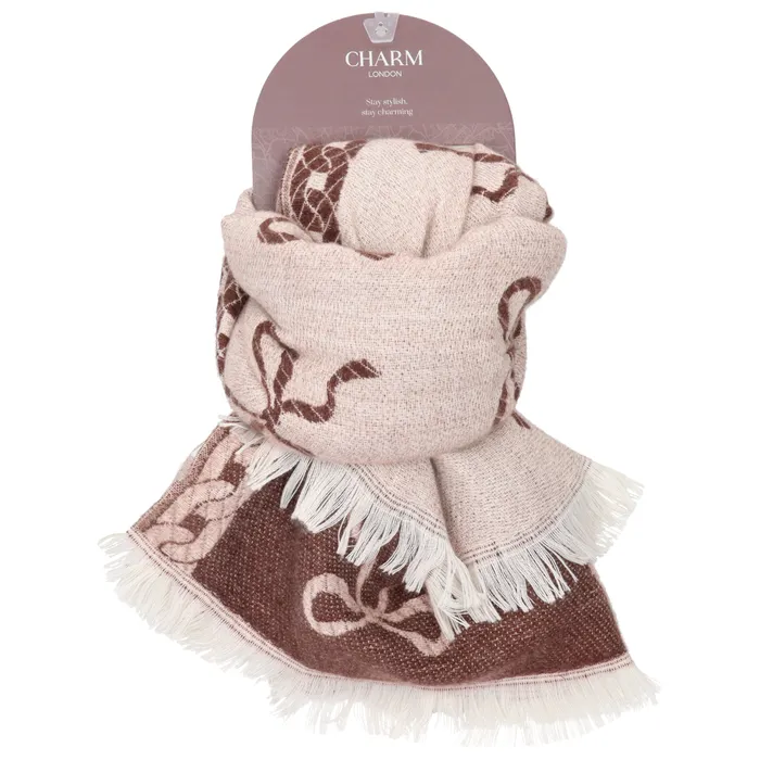 Charm London Winter Must-Haves Sjaal Onesize Strik Bordeaux - Afbeelding 4