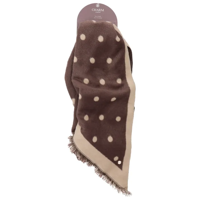 Charm London Winter Must-Haves Sjaal Stip Bruin - Afbeelding 1