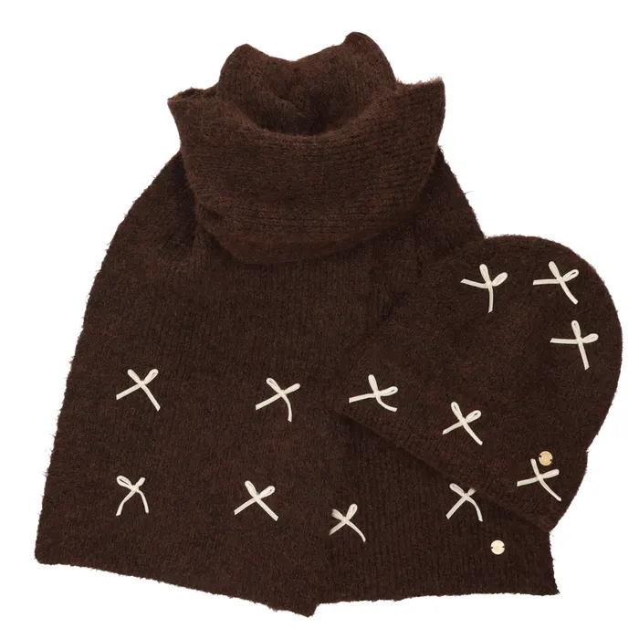 Charm London Winter Must-Haves Set muts & sjaal Onesize Strikjes