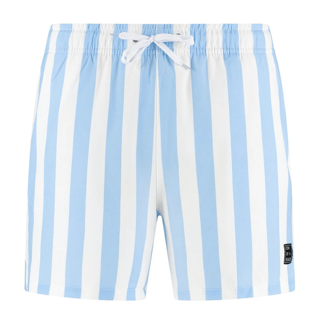 Son of a Beach Zwembroek Heren Streep Lichtblauw