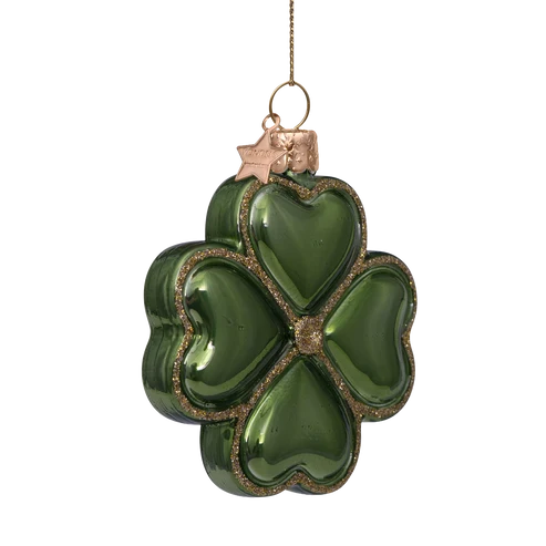 Vondels Ornament glass green opal clover - Afbeelding 2