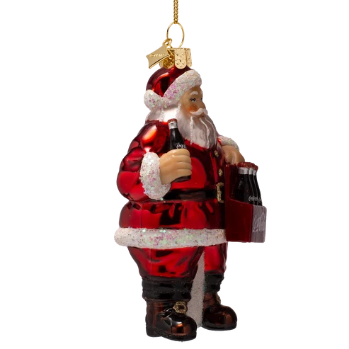 Vondels Ornament glass Coca Cola Santa Claus with bottles  - Afbeelding 2
