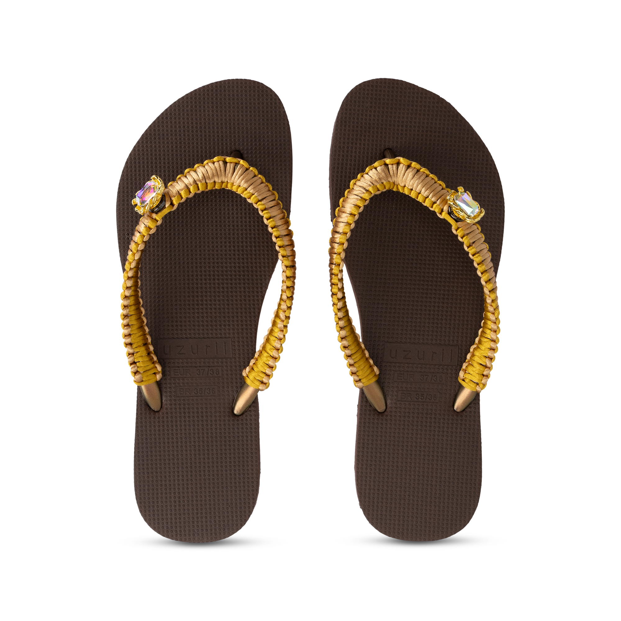 Uzurii Slippers Taupe Macrame Switch - Koffie