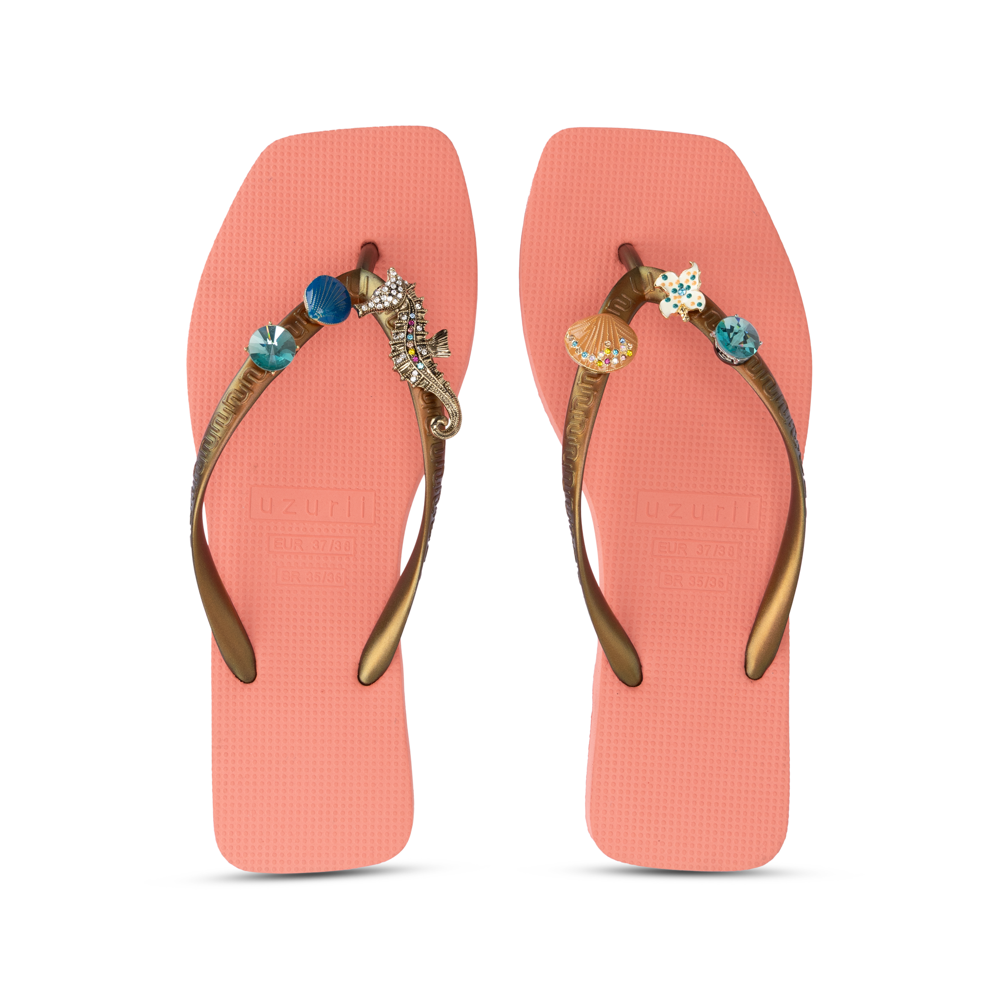 Uzurii Slippers Flore Square Grande Peach - Afbeelding 2