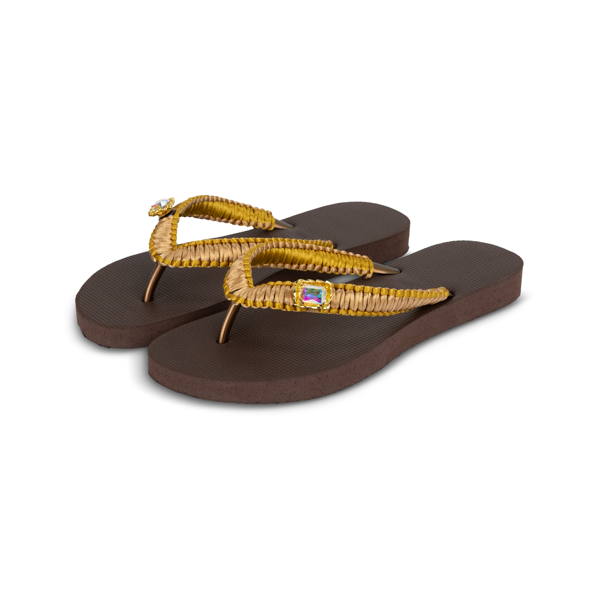 Uzurii Slippers Taupe Macrame Switch - Koffie - Afbeelding 3