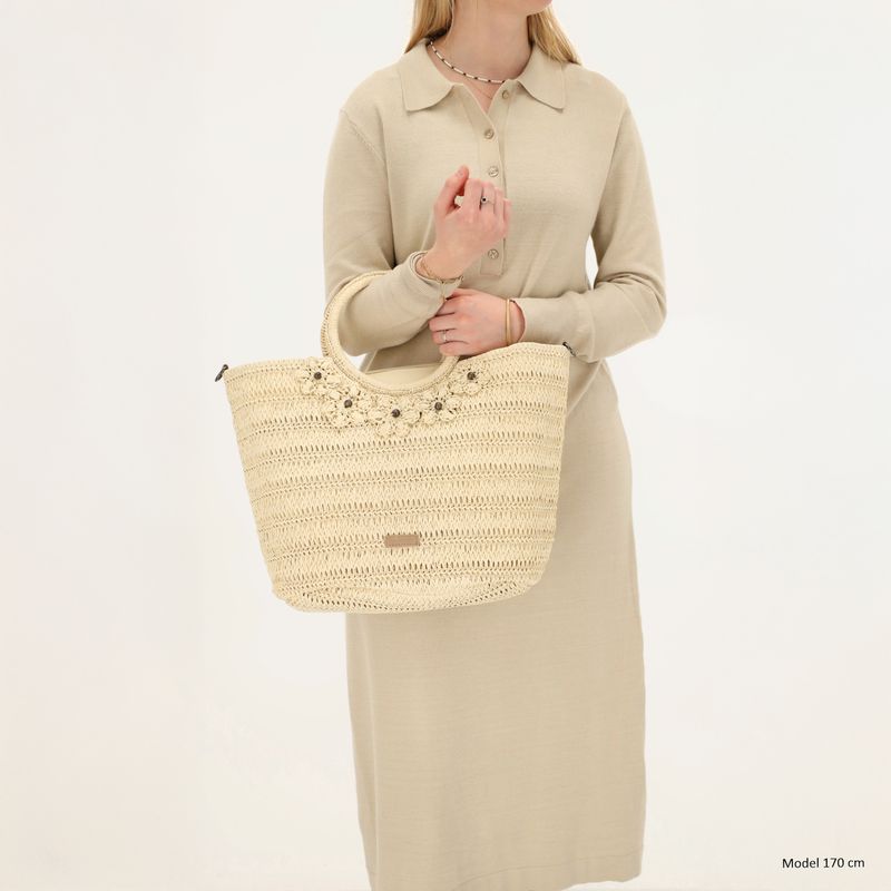 Beagles Tas Raffia Bloem