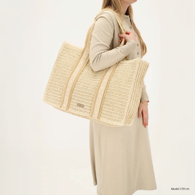 Beagles Tas Raffia Middel