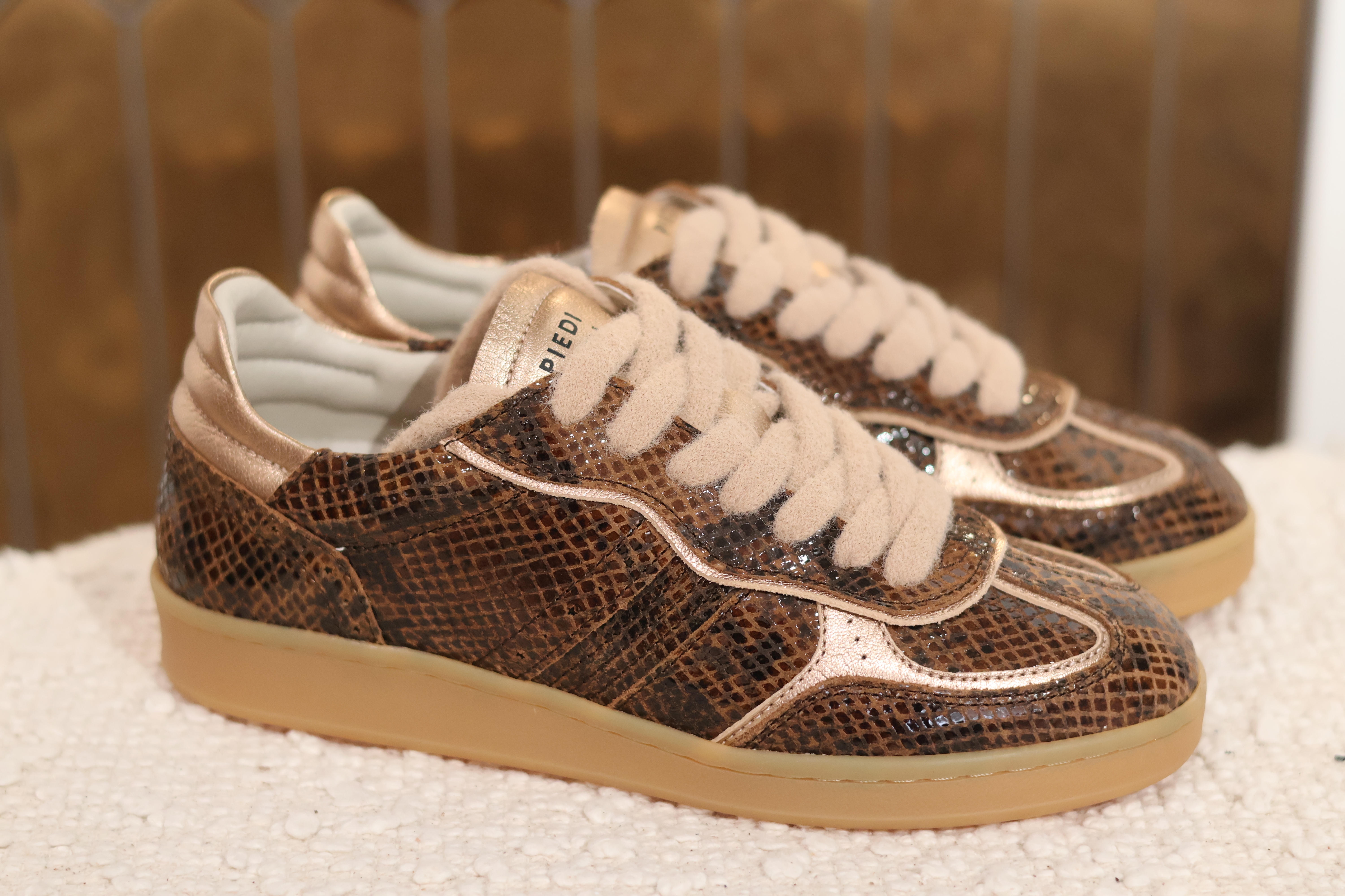 Piedi Nudi Sneaker Imola Brown Print Leather