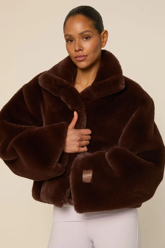 The Lola Club  Bobbie Faux Fur Jacket | Espresso