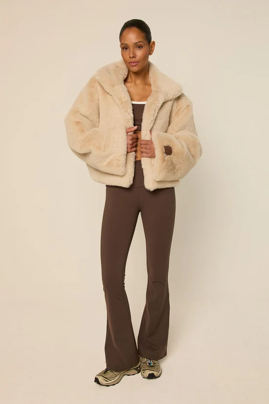 The Lola Club  Bobbie Faux Fur Jacket | Oatmilk - Afbeelding 4