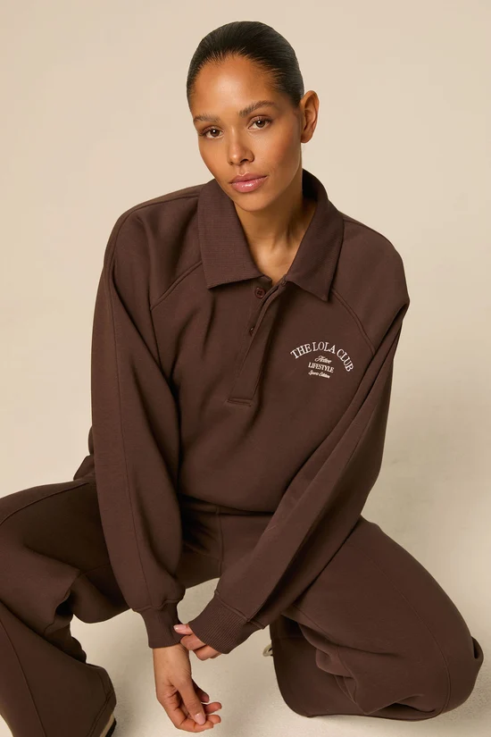 The Lola Club  Ebony Polo Sweater | Espresso