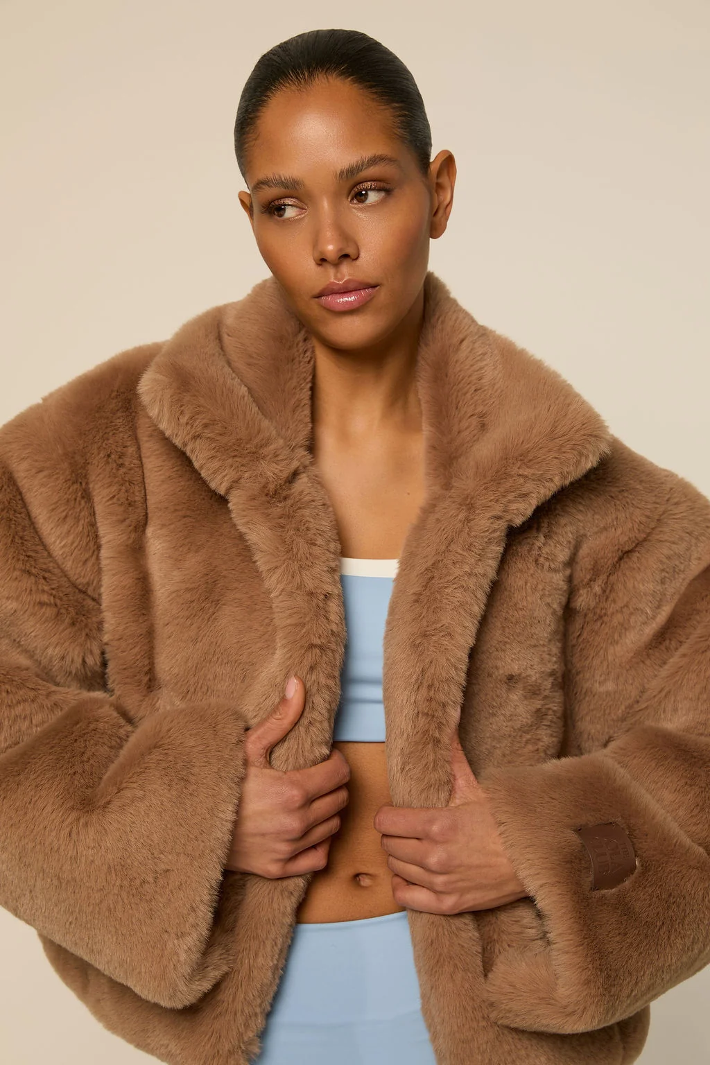The Lola Club  Bobbie Faux Fur Jacket | Caramel