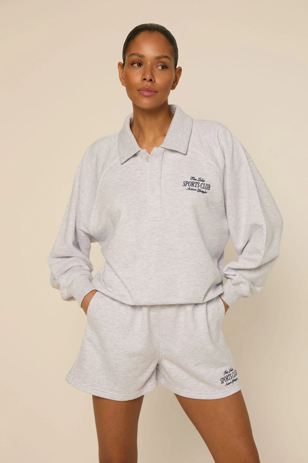 The Lola Club Alix Shorts | Light Grey Melange