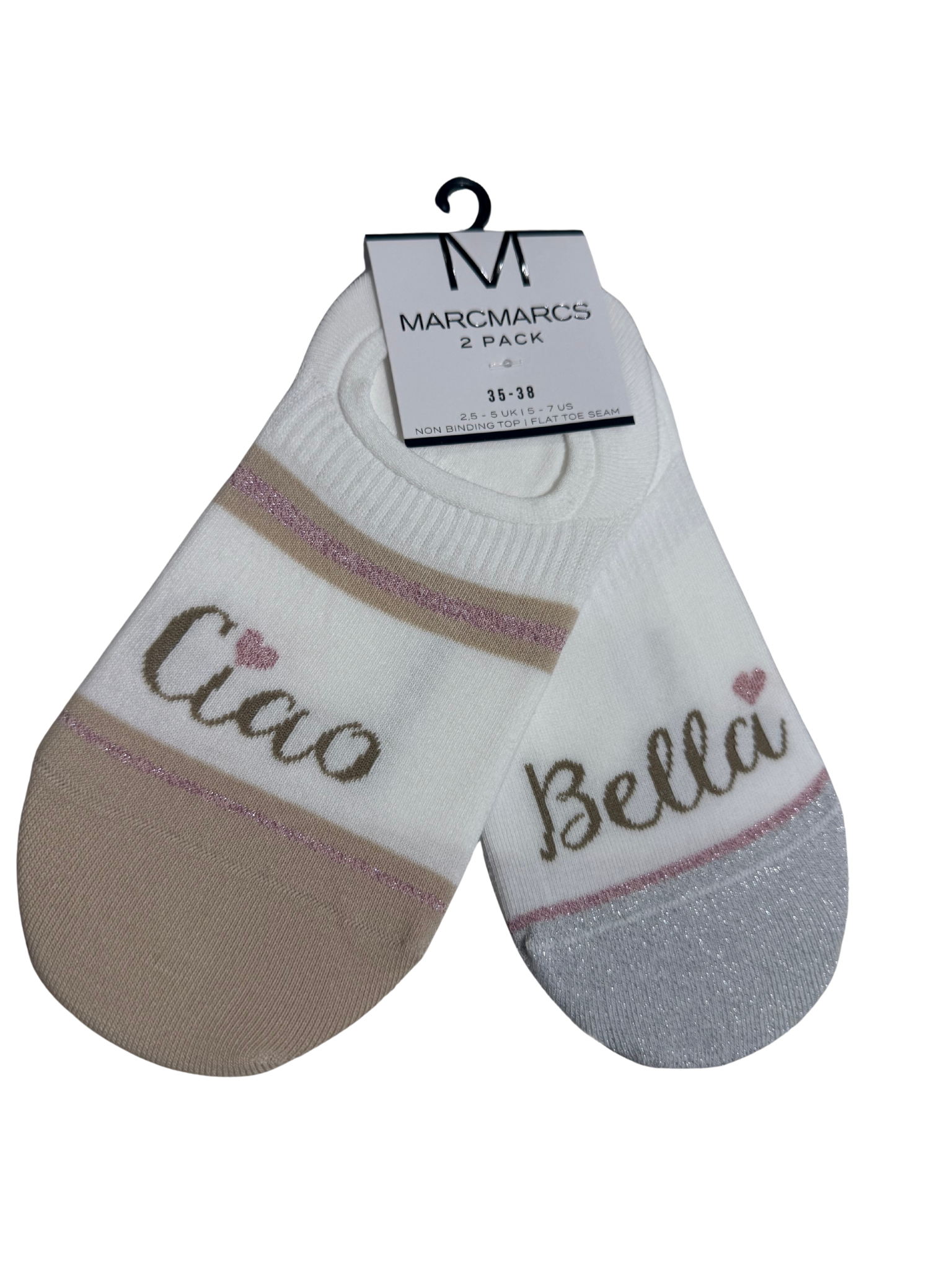 MarcMarcs Sneakersokken Ciao Roze/Beige