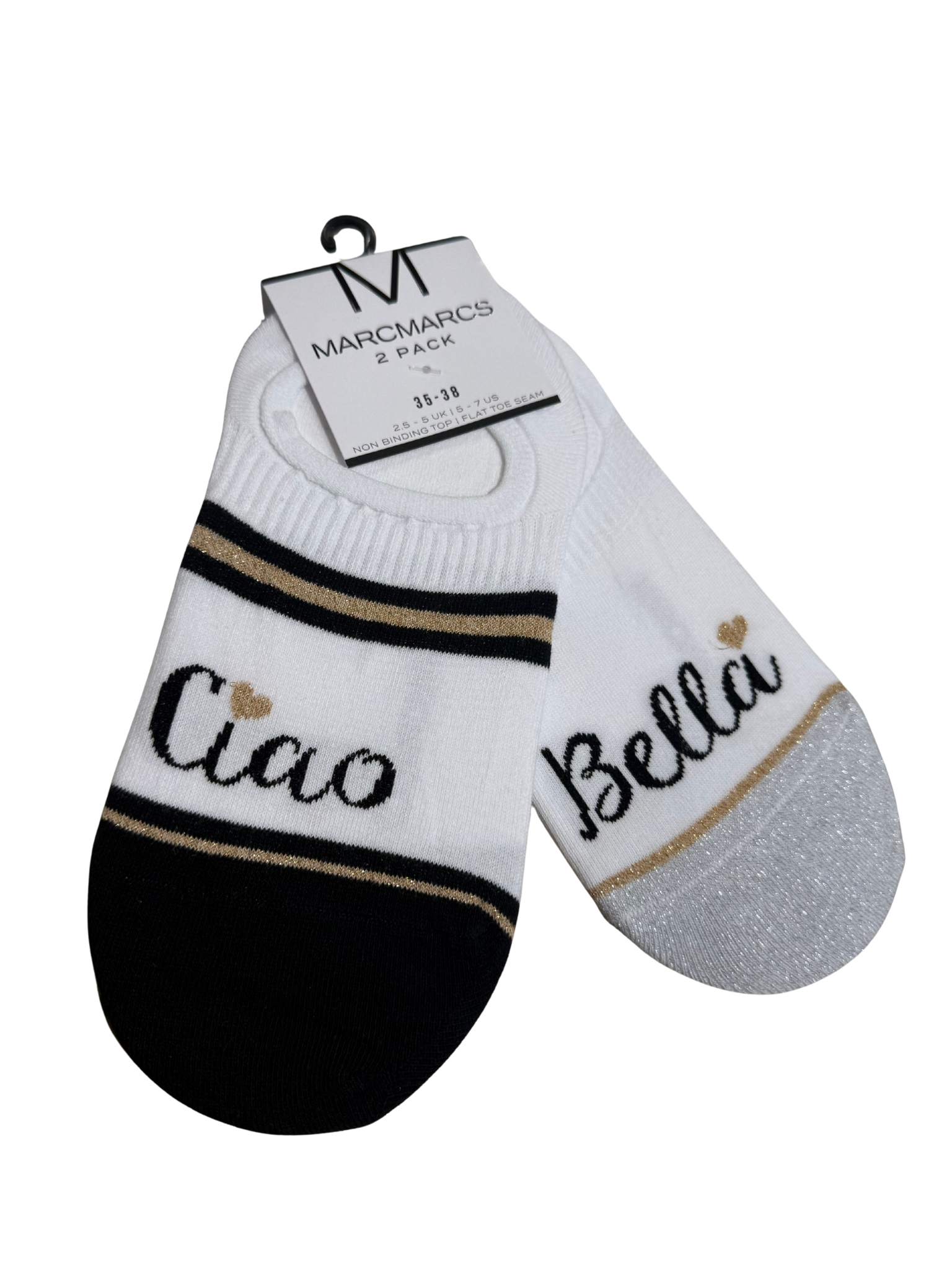 Marcmarcs Sneakersokken Ciao Zwart/Goud