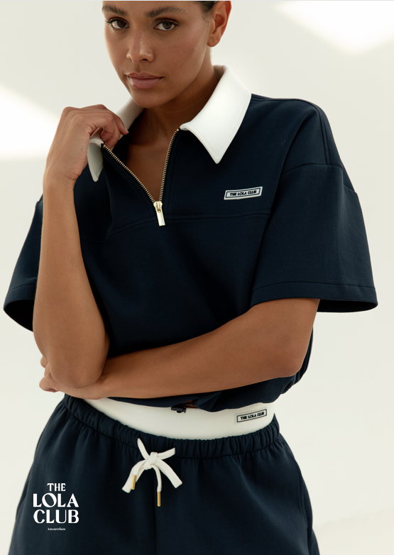 The Lola Club Millie Polo Tee Navy