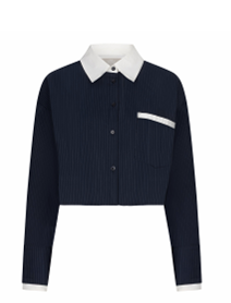 The Lola Club Steph Blouse Navy - Afbeelding 1