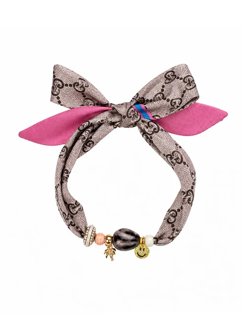 DEIJQ.  Sjaalsieraad Aniek Smiley - Roze - Afbeelding 2