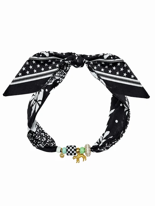 DEIJQ.  Sjaalsieraad Coco Leopard - Zwart - Afbeelding 2