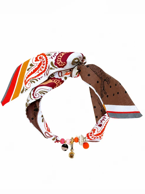 DEIJQ.  Sjaalsieraad Flower Smiley - Goud - Afbeelding 2