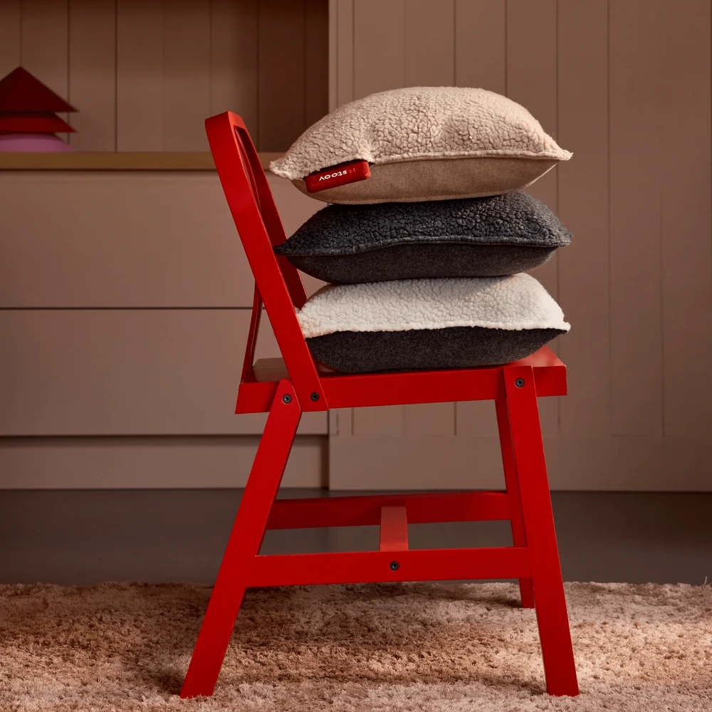 Stoov Kussen Ploov3 45x45   |   Woolly Dark Grey - Afbeelding 1