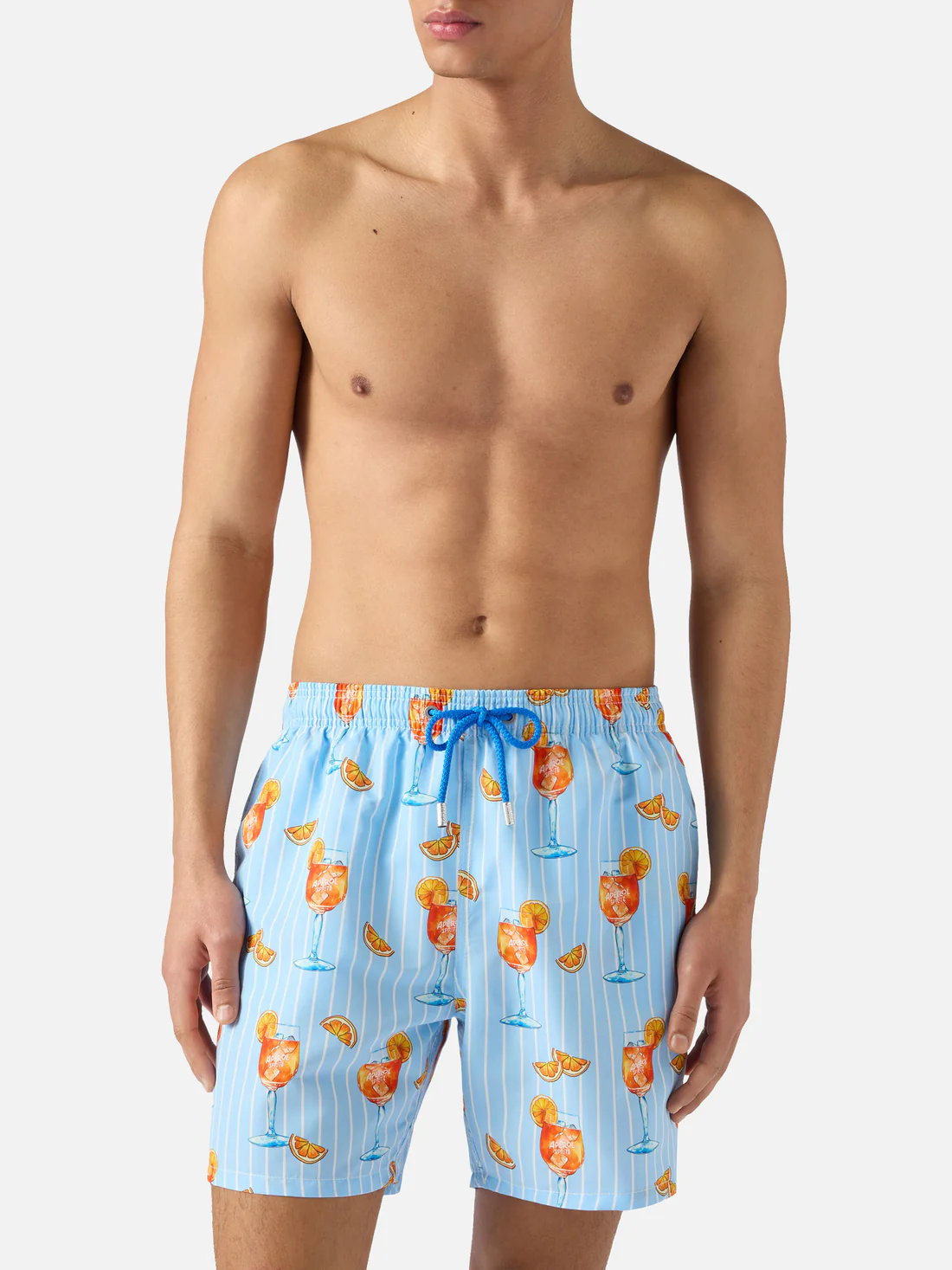 Saint Barth MC2 Gustavia striped swim shorts with cocktail print | Special Edition - Afbeelding 3