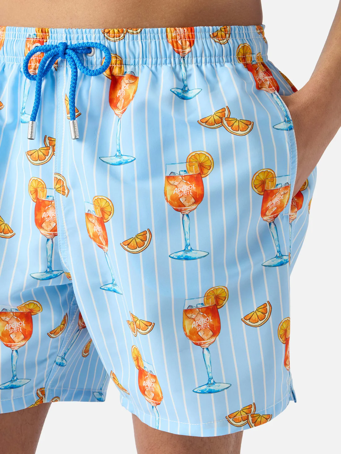 Saint Barth MC2 Gustavia striped swim shorts with cocktail print | Special Edition - Afbeelding 4