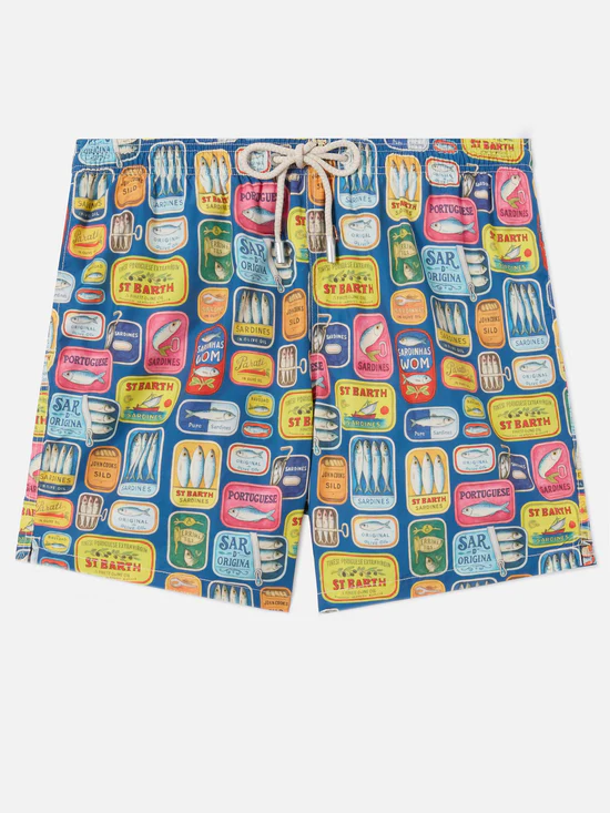 Saint Barth MC2 swim shorts sardine tins print