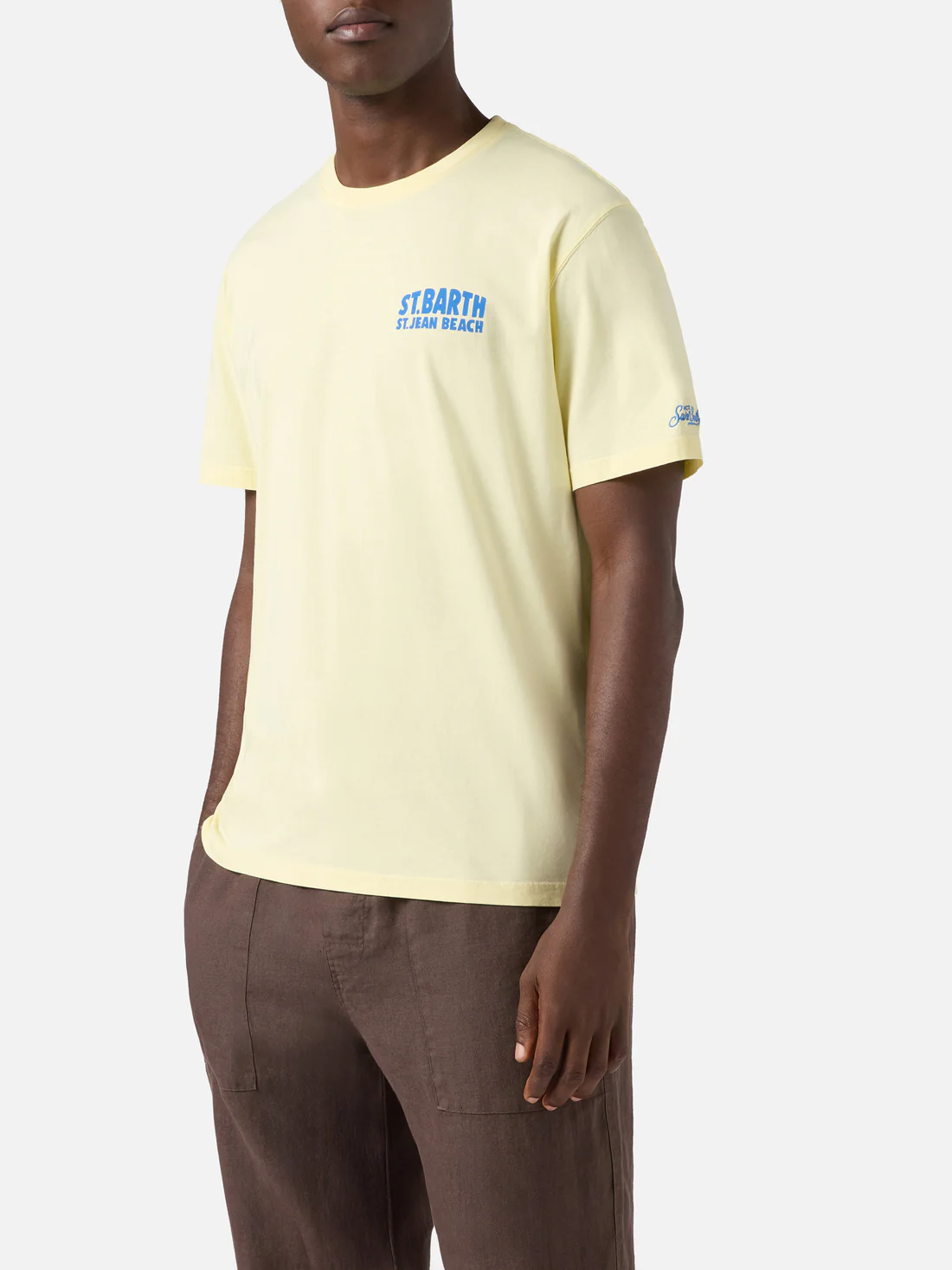 Saint Barth MC2 Yellow Portland t-shirt with St. Jean Beach illustration - Afbeelding 3
