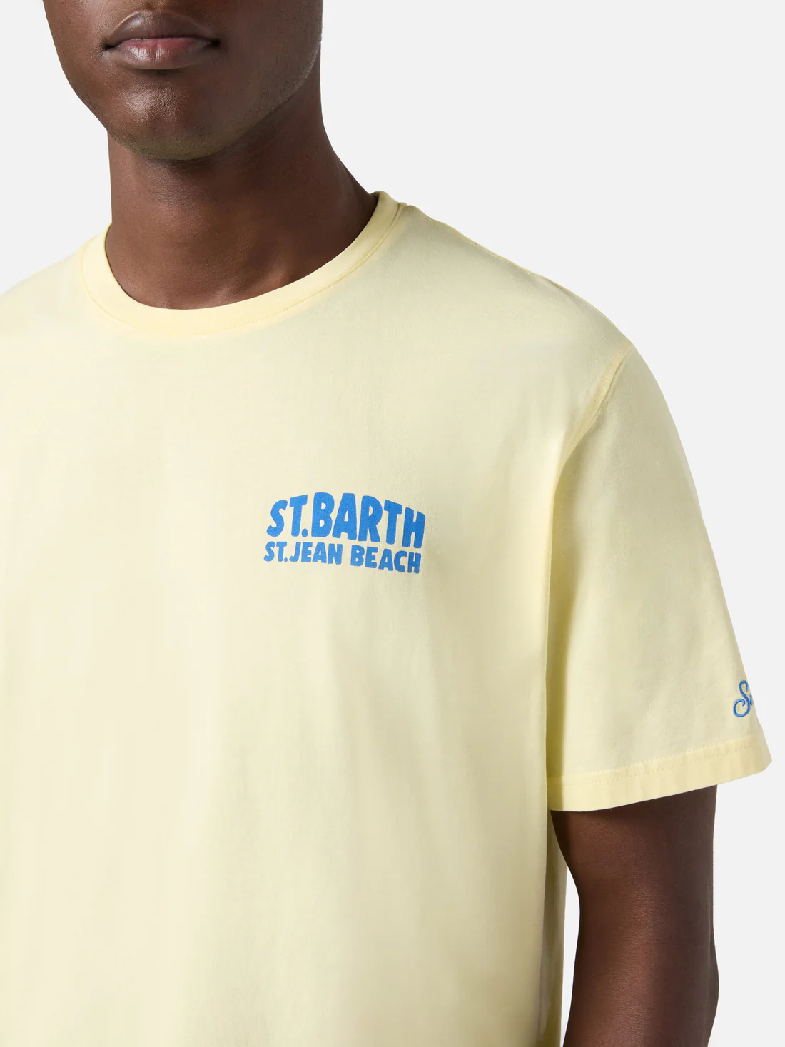 Saint Barth MC2 Yellow Portland t-shirt with St. Jean Beach illustration - Afbeelding 2