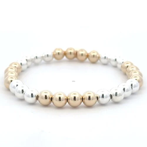 PScallme Basic 6mm gold coloured mix silver row
