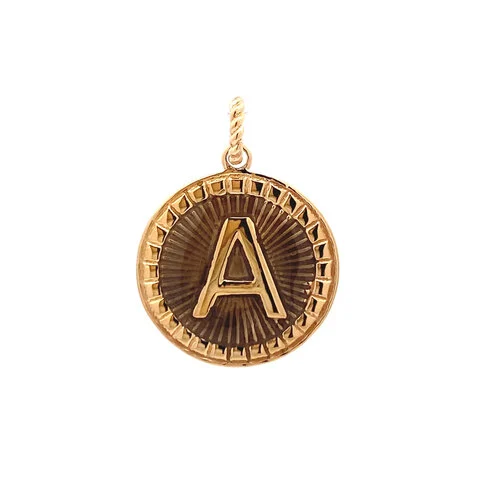 PScallme Charm - Letter round taupe goldplated