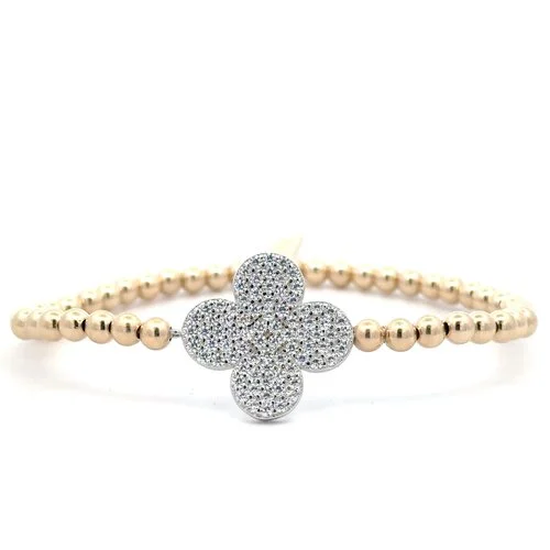 PScallme Clover pave gold coloured
