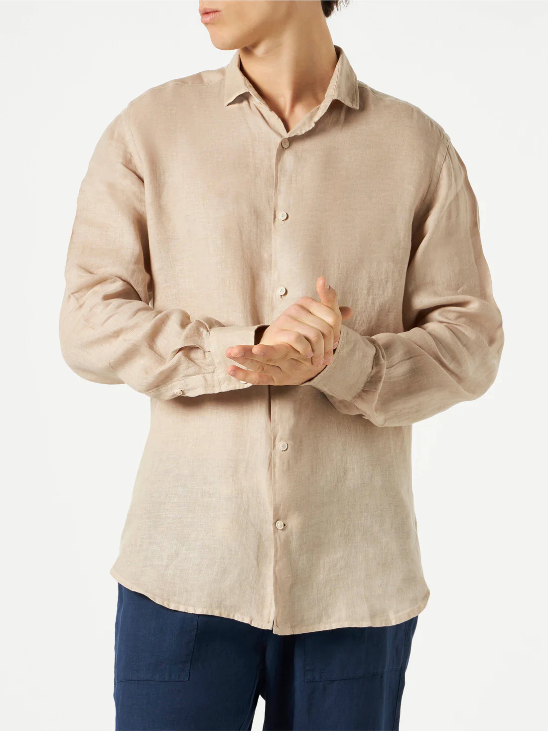 Saint Barth MC2 Pamplona beige linen shirt