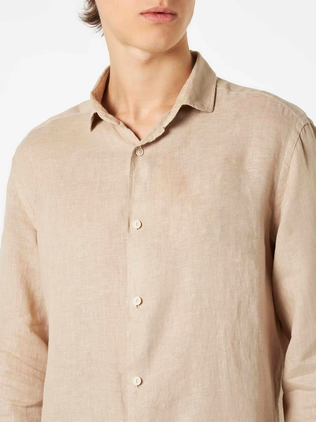Saint Barth MC2 Pamplona beige linen shirt - Afbeelding 2
