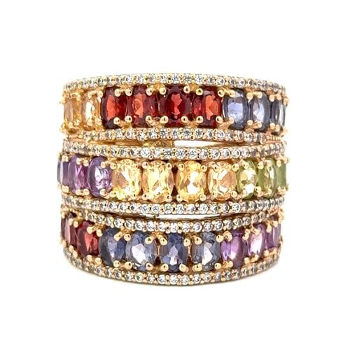 PScallme Ring rainbow cc goldplated